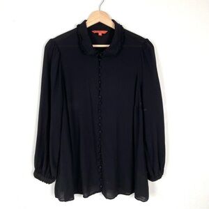 ModCloth Black Collard Button up Blouse 1X